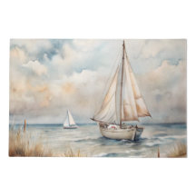 Costeira de Aquarelas de Navegação Pacífica