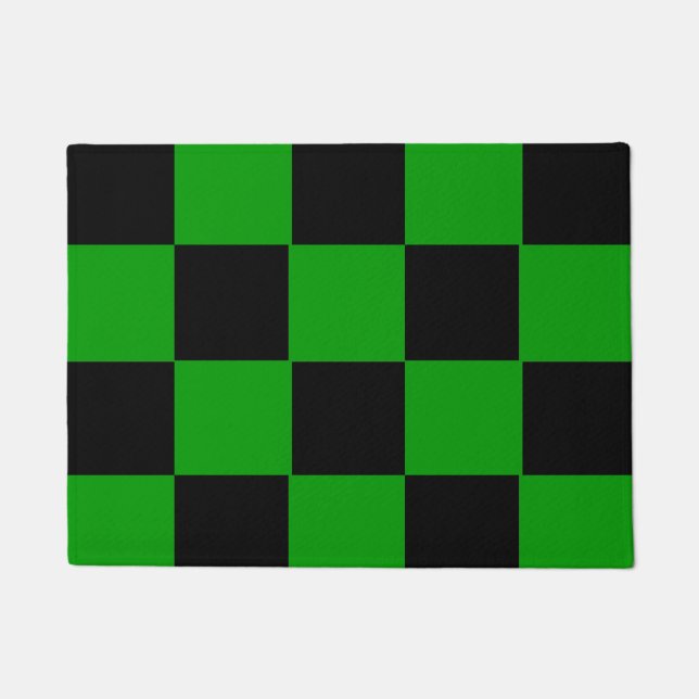 Tapete Costume verde moderno do teste padrão do quadrado (Frente)