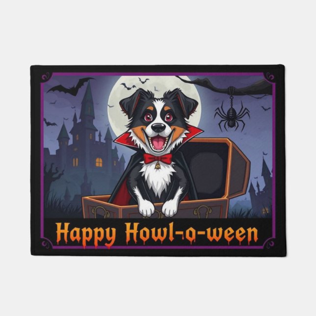 Tapete Count Australian Shepherd Happy Howl-o-ween (Frente)