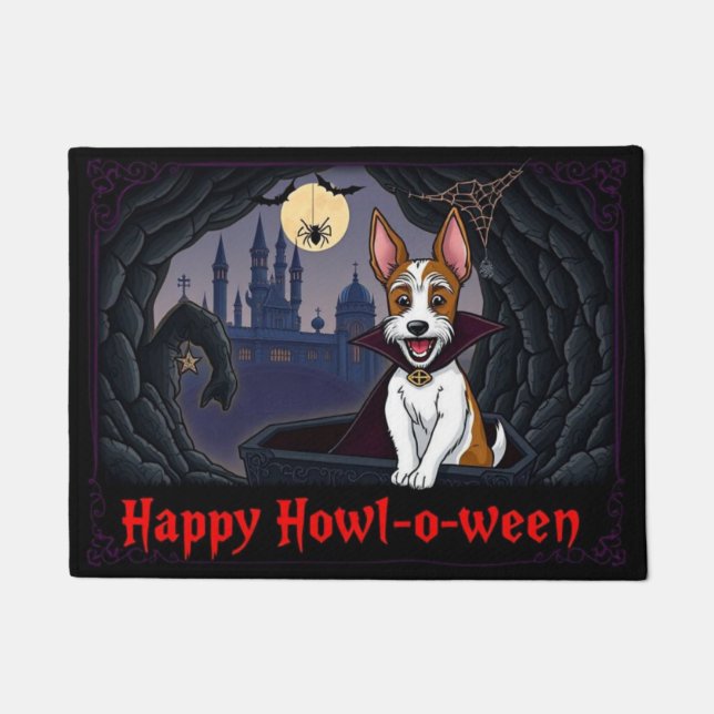 Tapete Count Wire Fox Terrier Happy Howl=o=ween (Frente)
