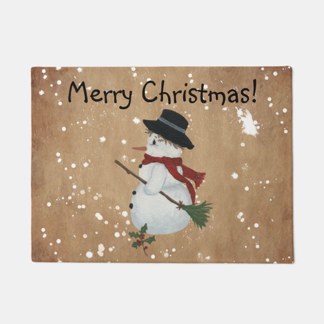 Tapete Country Snowman Door Mat (Frente)