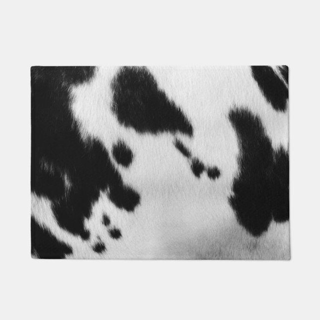 Tapete Couro cru preto e branco da vaca do falso (Frente)