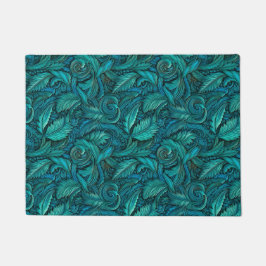 Tapete Couro-de-cabra-turquesa