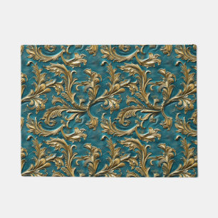 Tapete Couro de vintage, de ouro teal