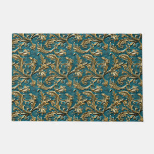 Tapete Couro de vintage, de ouro teal