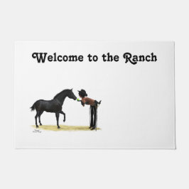 Tapete Cowgirl Pinup with Horse Welcome Door Mat