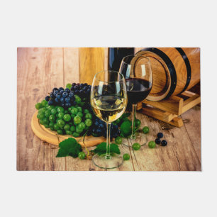 Tapete Cozinha de Uvas e Óculos de Vinha