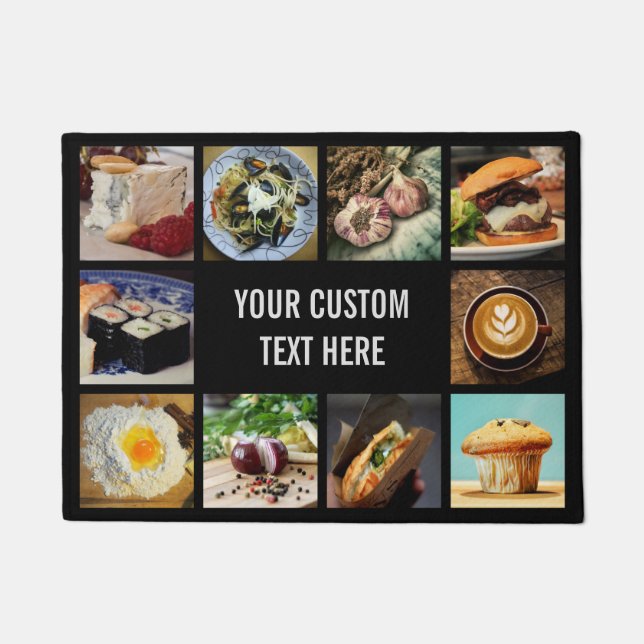 Tapete Cozinha/tapete de porta personalizado de Foodie (Frente)