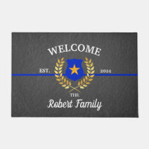 Crachá de Polícia de Linha Azul Fino Personalizado