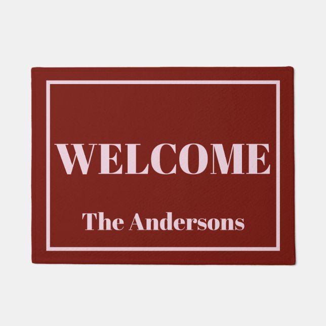 Tapete Cranberry moderno e rosa personalizado (Frente)