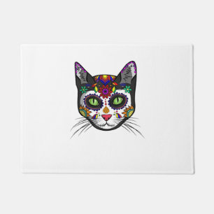 Tapete Craneo De Gato Halloween Crote Sugar Skull Dia De