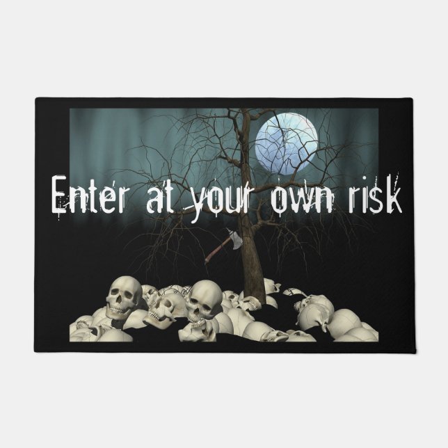 Tapete Crânios e Machado de Halloween (Frente)