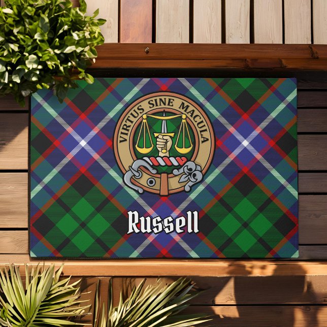 Tapete Crestão do Clã Russell sobre Tartan (Criador carregado)