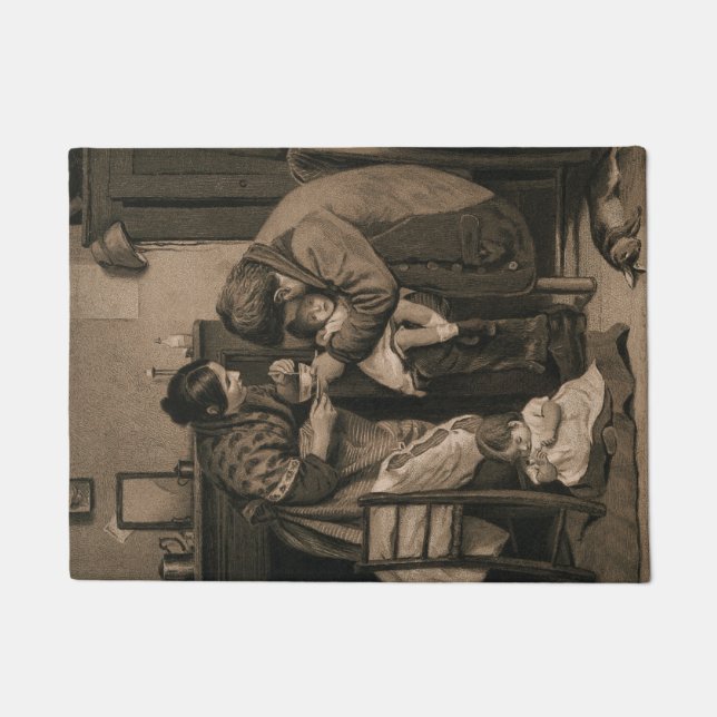 Tapete Criança doente apoiada por seu pai e mãe (Frente)