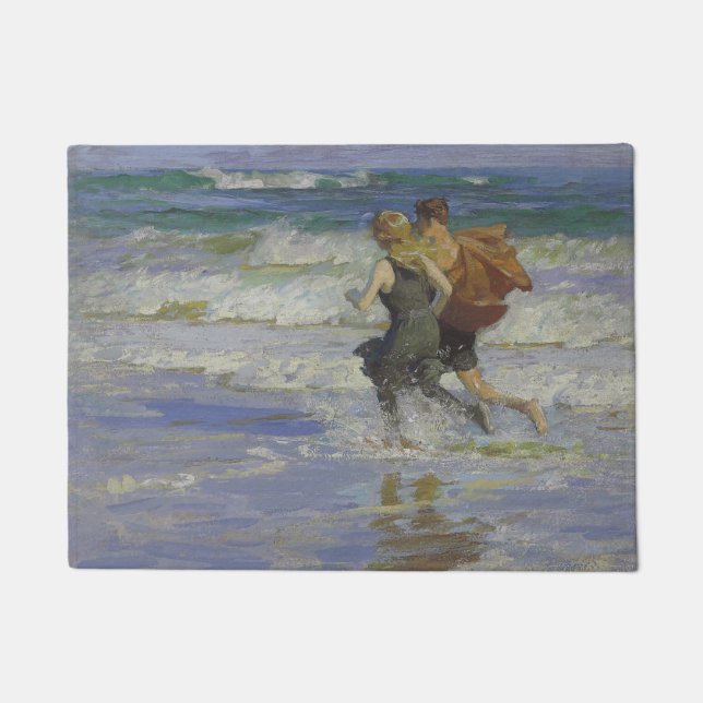 Tapete Crianças na praia (por Edward Henry Potthast) (Frente)