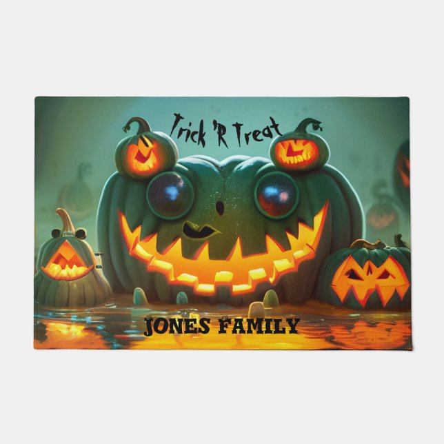 Tapete Criatura Assustadora do Halloween Pumpkin (Frente)