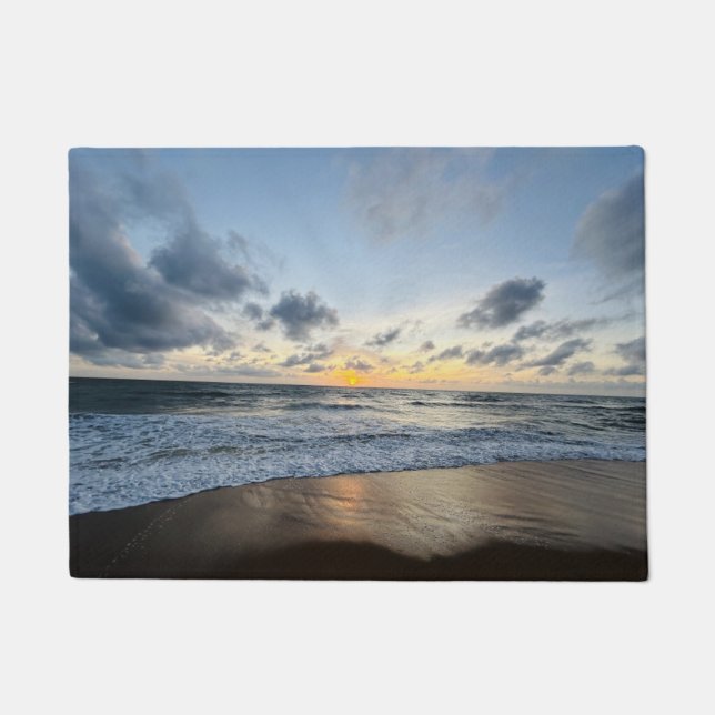 Tapete Crie a sua foto: nascer do sol da praia simples (Frente)