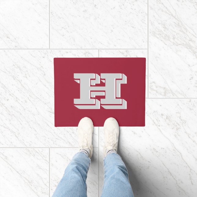 Tapete Crimson and White Varsity Letter Style Monogram (Interior)
