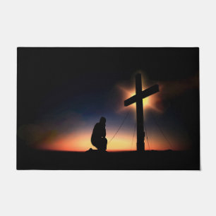 Tapete Crucificação de Jesus Cristo Mat do pavimento cruz