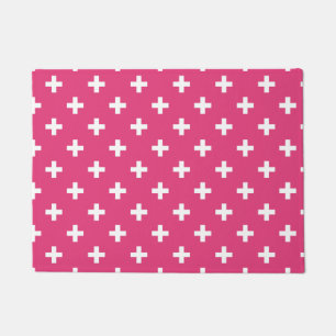 Tapete Cruzes de polca branca em fuchsia