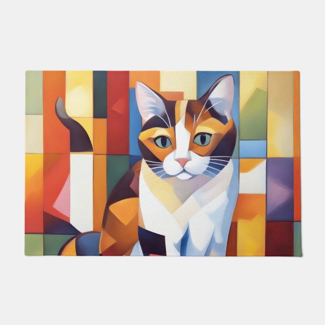 Tapete Cubist Calico Cat Art (Frente)