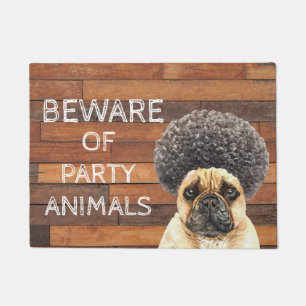 Tapete Cuidado com os Animais de Festa Bulldog Francês