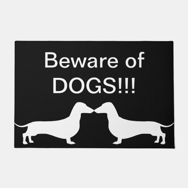 Tapete Cuidado Com Os Cachorros! B/W (Frente)