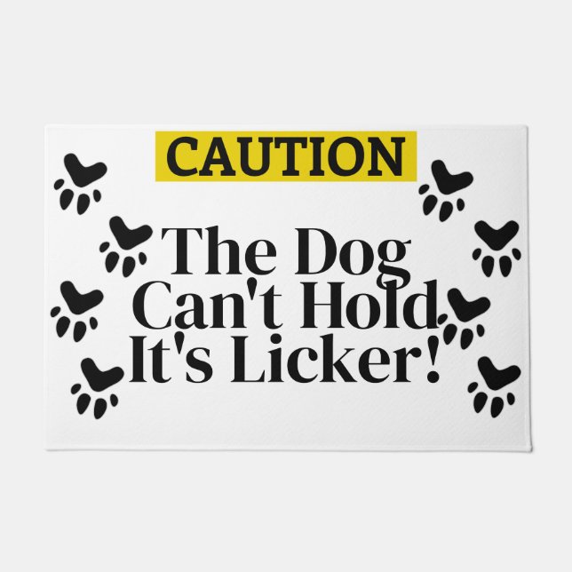 Tapete Cuidado... Proprietário de Cachorro Engraçado (Frente)