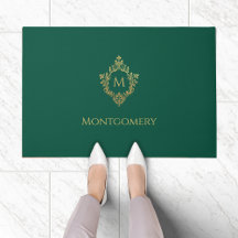 Cumeeira Vintage Monograma Esmeralda Verde e Ouro 