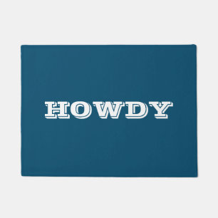Tapete Cumprimento "Howdy" ou Nome, Azul Oceano