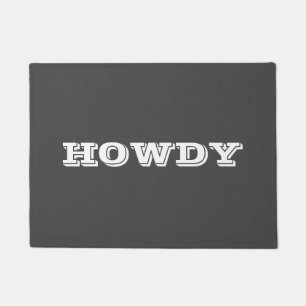 Tapete Cumprimento ou Nome "Howdy", Cinza Escuro