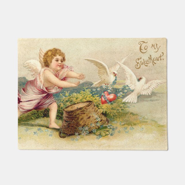 Tapete Cupido Querubim Anjo Pombo Coração (Frente)