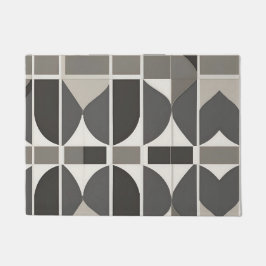 Tapete Curvas Geométricas Modernas em Cinzas e Branco