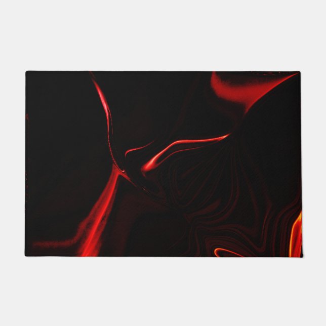 Tapete Curvas vermelhas ou ondulação em fundo vermelho ma (Frente)