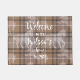 Tapete Custom Equestrian Tartan Family Welcome doormat