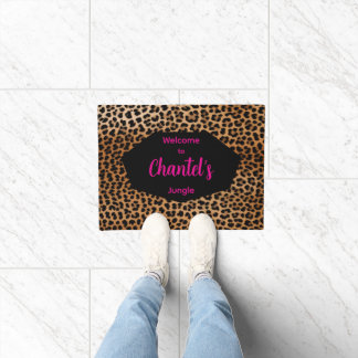 Tapete Custom Glamoratti Leopard Print Welcome rug