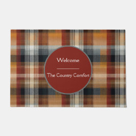 Tapete Custom Guest Door Mat Gingham Vacation Rentals