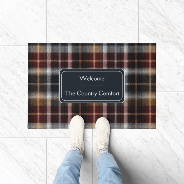 Tapete Custom Guest Door Mat Gingham Vacation Rentals (Interior)
