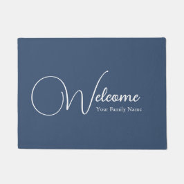 Tapete Custom Navy Blue Welcome Elegant Calligraphy