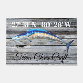 Tapete Custom Wahoo Door Mat with Lat and Long