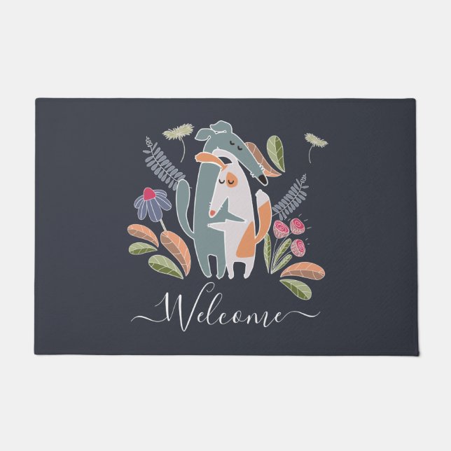 Tapete Customized Podenco and Galgo Dog Together Navy (Frente)