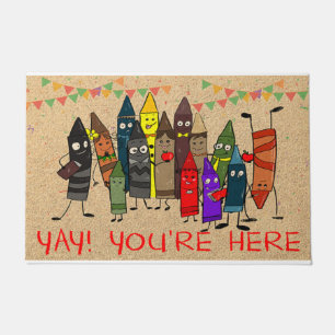 Tapete Cute Crayons In Class Mat, You're Here