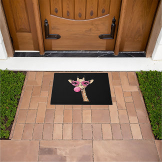 Tapete Cute Giraffe Blowing Pink Bubble Gum Sunglasses 