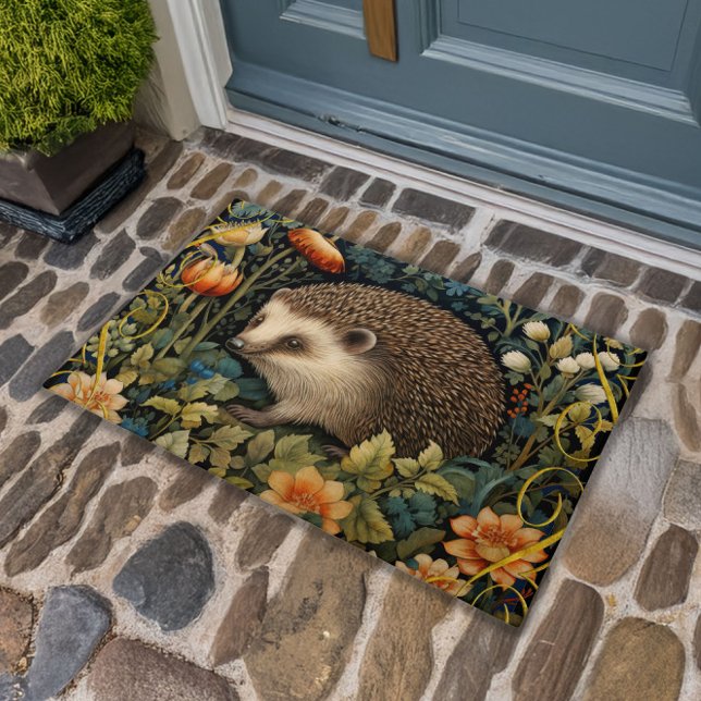 Tapete Cute Hedgehog Tapeçaria William Morris Style (Criador carregado)