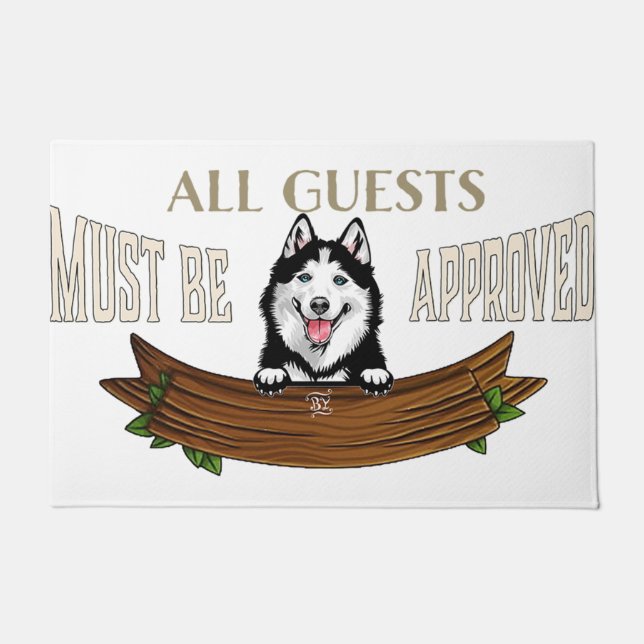 Tapete Cute Husky Quotes Rug, Siberian Husky Mat (Frente)