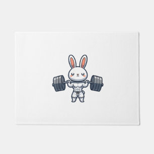 Tapete Cute Kawaii Muscular Rabbit Pesando Engraçado