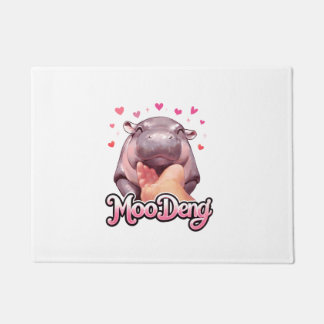 Tapete Cute Moo Deng Hippo Girlie Hearts para garotas w