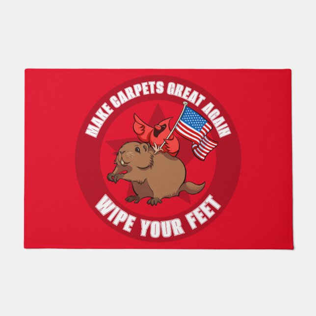 Tapete Cute Red Cardinal Make Carpets Great Again Cartoon (Frente)