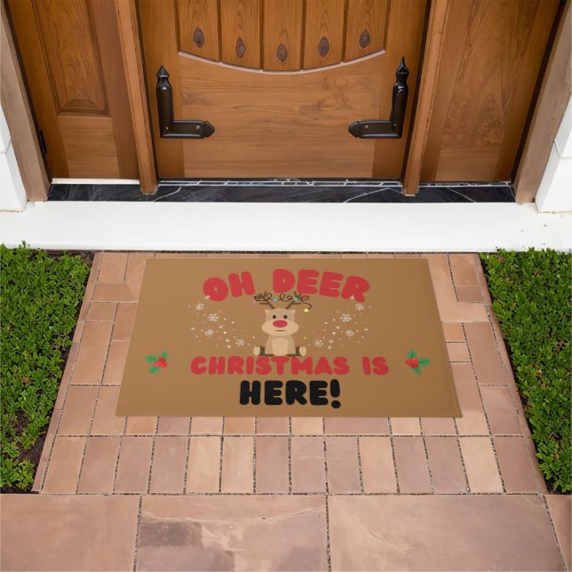 Tapete Cute Reindeer Christmas Doormat (Ar livre)
