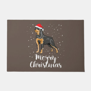 Tapete Cute Rottweiler Santa Hat Merry Christmas Costume